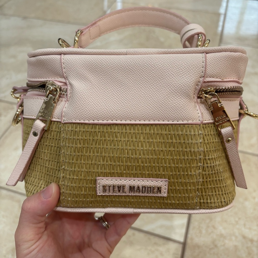 EUC Steve Madden Pink and Tan Women's Bag